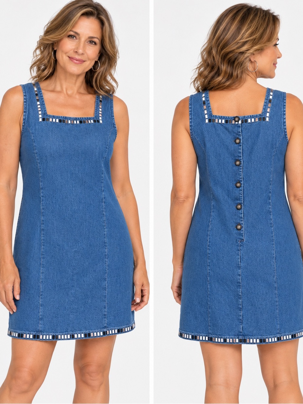 Christopher & Banks 100% cotton Blue shift Denim Sleeveless Dress 10